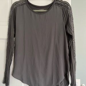 LOFT Gray Long Sleeve Top